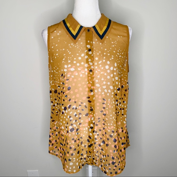 Mustard Sheer Top Zip Sides